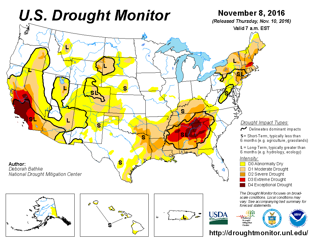 United States drought 2016